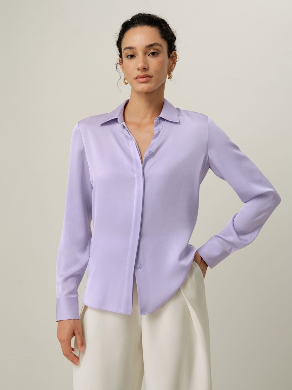 Lilysilk Double Georgette Shirt M NWT